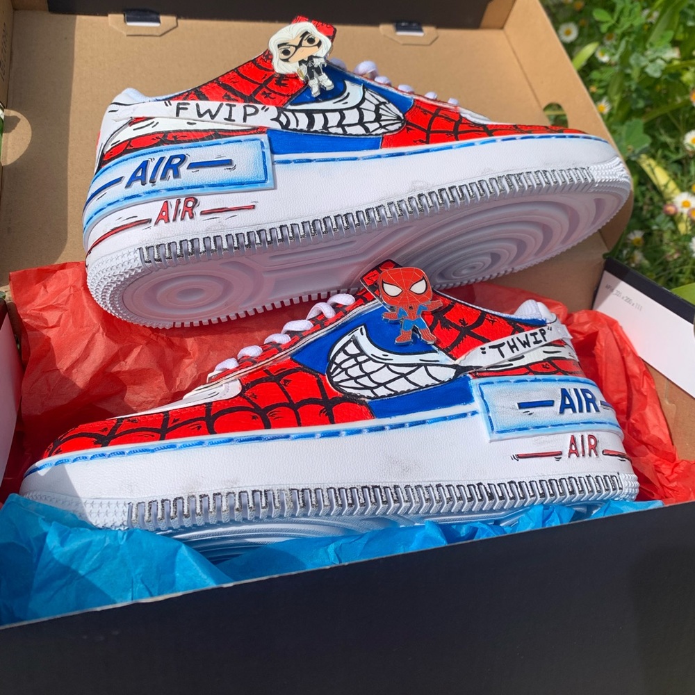 AF1 SHADOW CUSTOM SPIDER-MAN SIGNED BY MARC GUGGENHEIM
